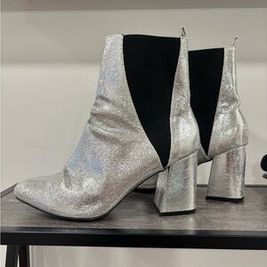 Silver Ankle Boots